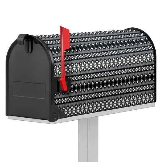 Black And White Tribal Geometric Print Mailbox Cover