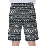 Black And White Tribal Geometric Print Men's Beach Shorts