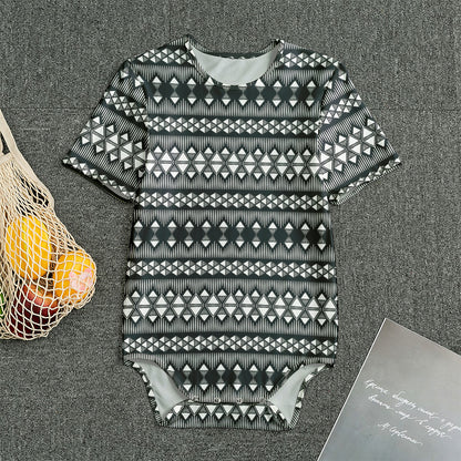 Black And White Tribal Geometric Print Men's Bodysuit