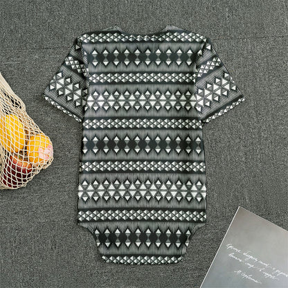 Black And White Tribal Geometric Print Men's Bodysuit