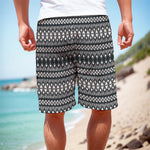 Black And White Tribal Geometric Print Men's Cargo Shorts
