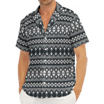 Black And White Tribal Geometric Print Men's Deep V-Neck Shirt