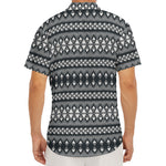 Black And White Tribal Geometric Print Men's Deep V-Neck Shirt