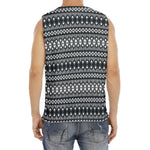 Black And White Tribal Geometric Print Men's Fitness Tank Top