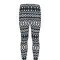 Black And White Tribal Geometric Print Men's Leggings