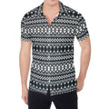 Black And White Tribal Geometric Print Men's Shirt