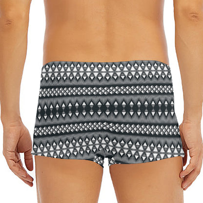 Black And White Tribal Geometric Print Men's Short Boxer Briefs