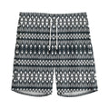 Black And White Tribal Geometric Print Men's Athletic Shorts