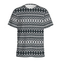 Black And White Tribal Geometric Print Men's Athletic T-Shirt