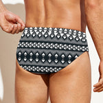 Black And White Tribal Geometric Print Men's Swim Briefs