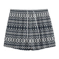 Black And White Tribal Geometric Print Mesh Shorts
