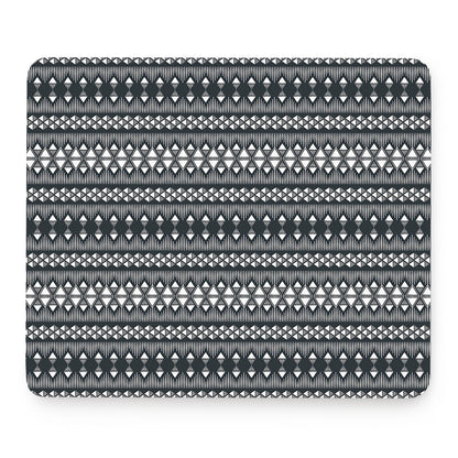 Black And White Tribal Geometric Print Mouse Pad
