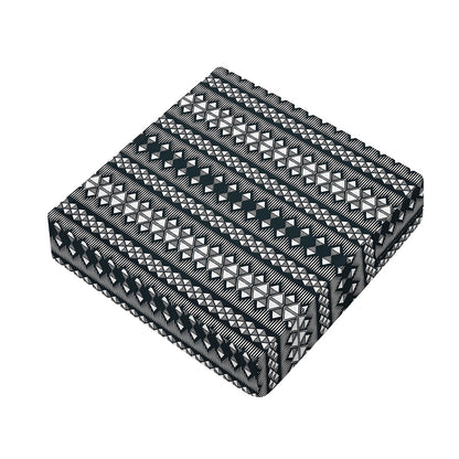 Black And White Tribal Geometric Print Outdoor Seat Cushion Cover