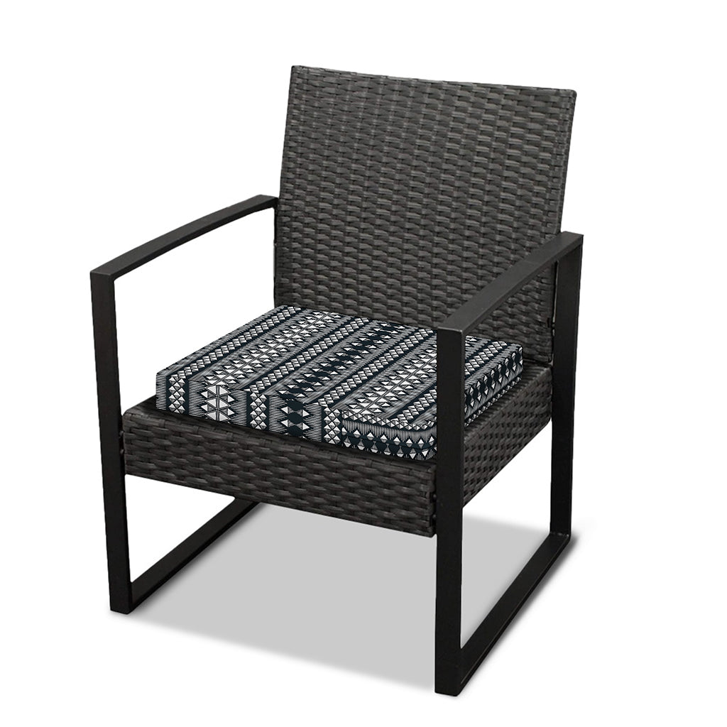 Black And White Tribal Geometric Print Outdoor Seat Cushion Cover