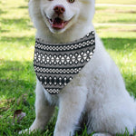 Black And White Tribal Geometric Print Over The Collar Dog Bandana