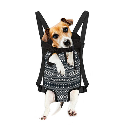 Black And White Tribal Geometric Print Pet Carrier Backpack