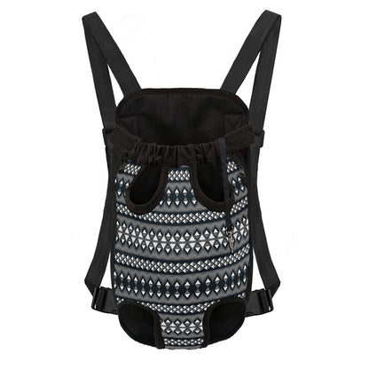 Black And White Tribal Geometric Print Pet Carrier Backpack