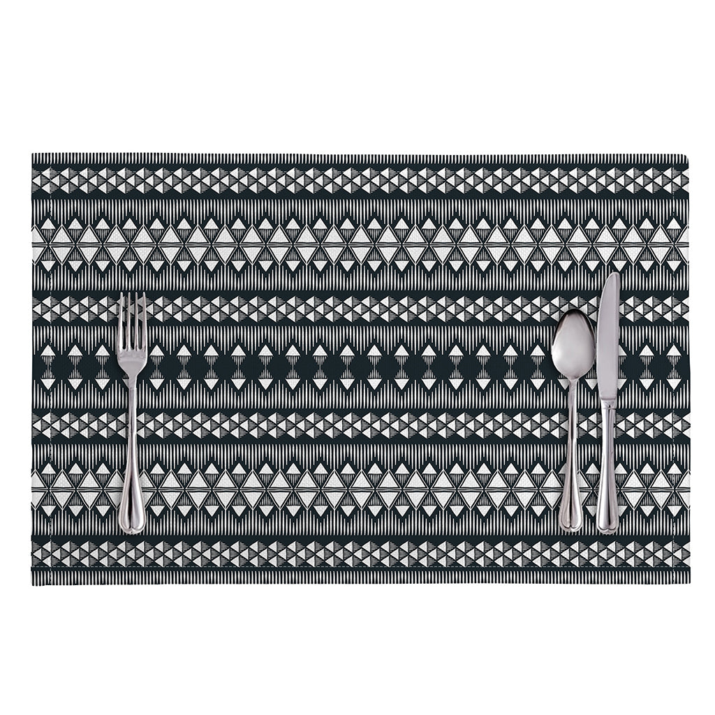 Black And White Tribal Geometric Print Placemat