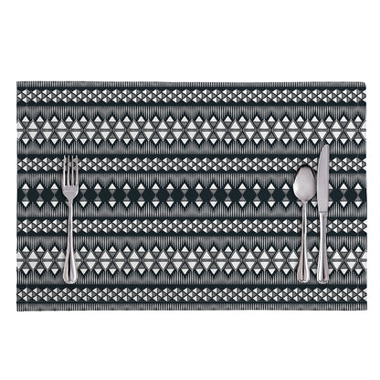 Black And White Tribal Geometric Print Placemat