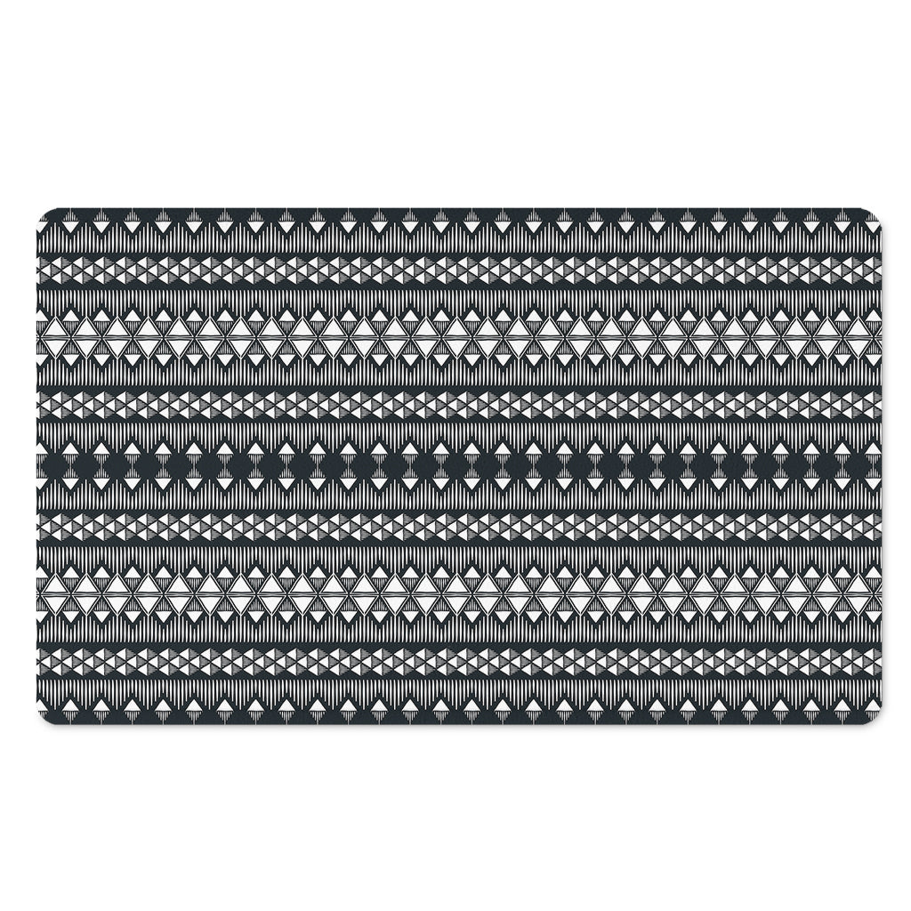 Black And White Tribal Geometric Print Polyester Doormat