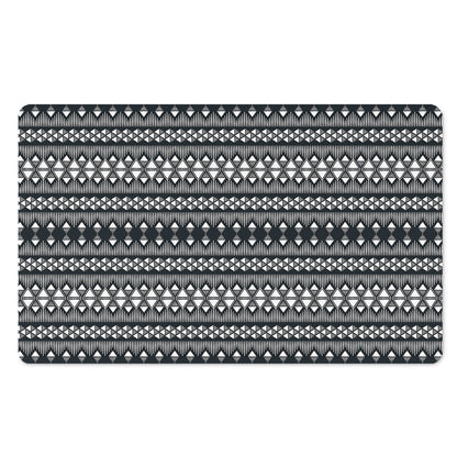 Black And White Tribal Geometric Print Polyester Doormat