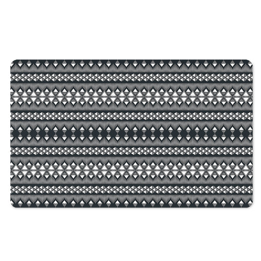 Black And White Tribal Geometric Print Polyester Doormat