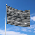 Black And White Tribal Geometric Print Polyester Flag