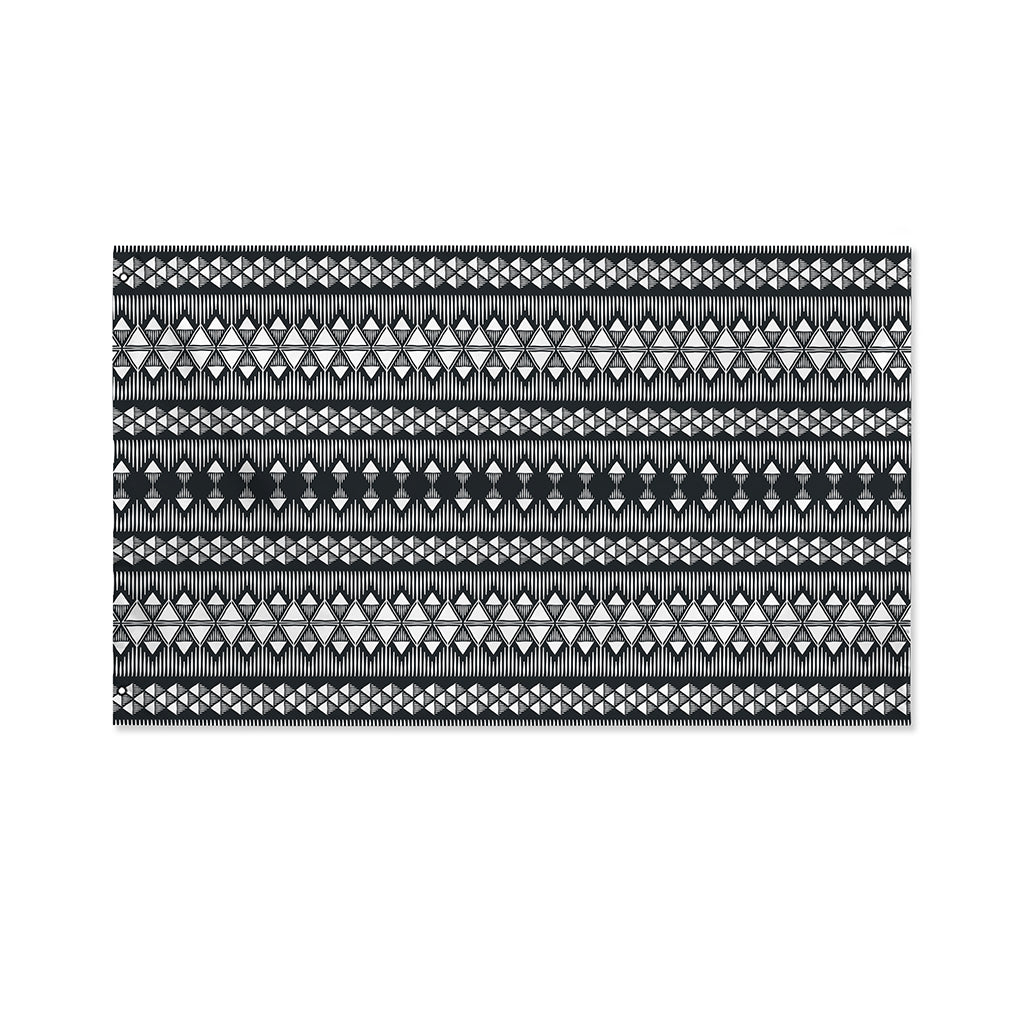 Black And White Tribal Geometric Print Polyester Flag