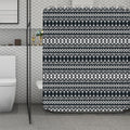 Black And White Tribal Geometric Print Polyester Shower Curtain
