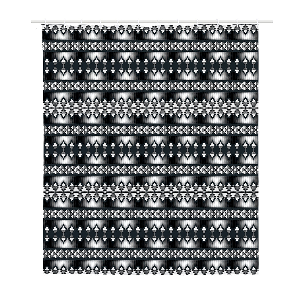 Black And White Tribal Geometric Print Polyester Shower Curtain