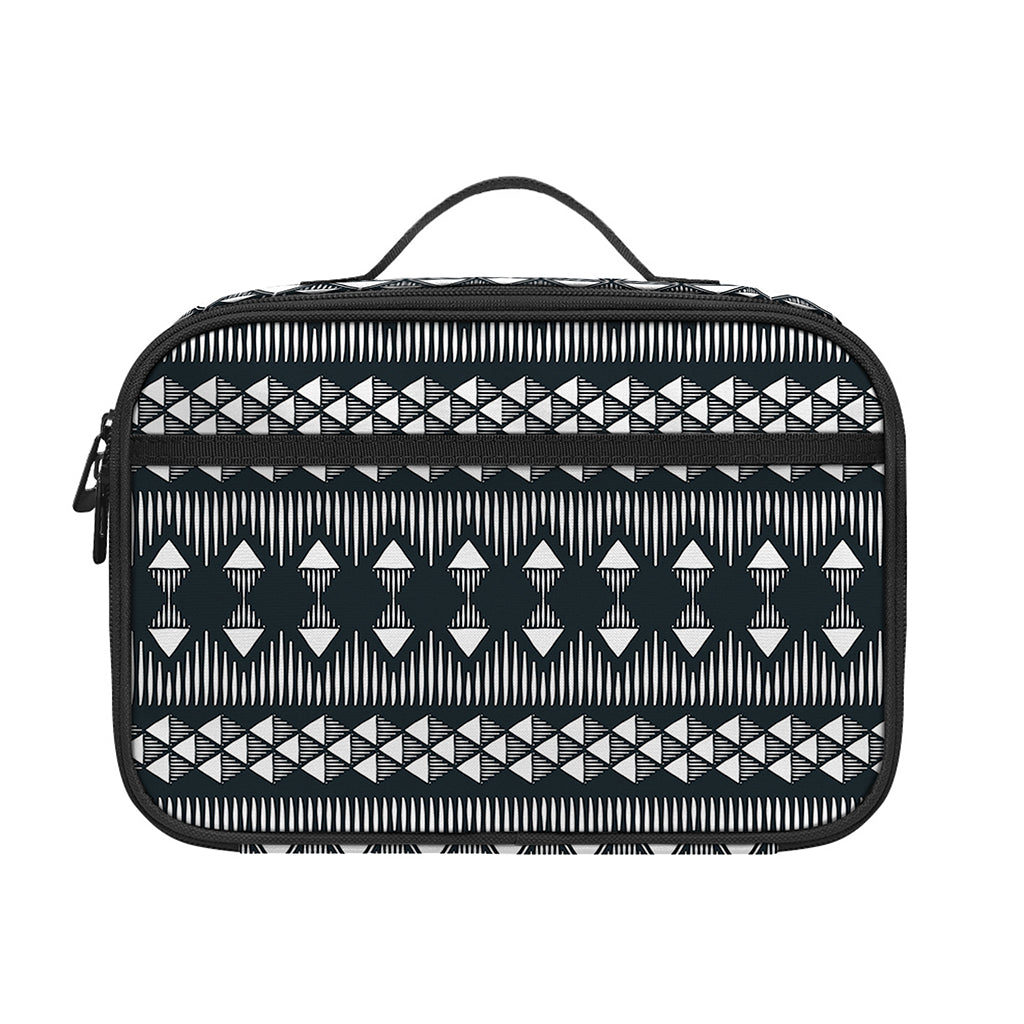 Black And White Tribal Geometric Print Portable Lunch Bag