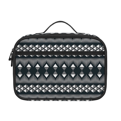 Black And White Tribal Geometric Print Portable Lunch Bag