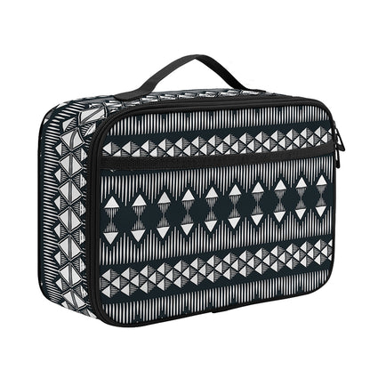 Black And White Tribal Geometric Print Portable Lunch Bag