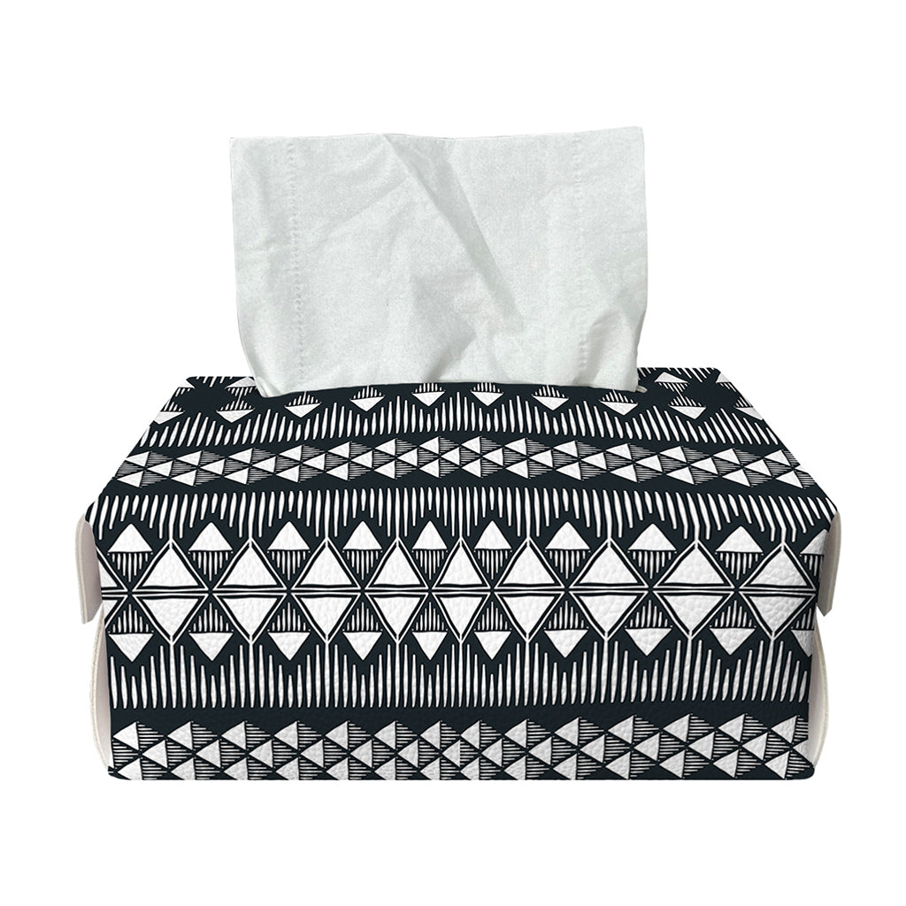 Black And White Tribal Geometric Print Rectangle Tissue Box Cover