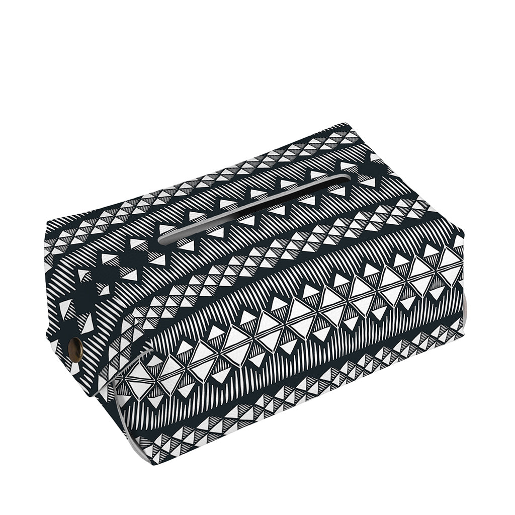 Black And White Tribal Geometric Print Rectangle Tissue Box Cover