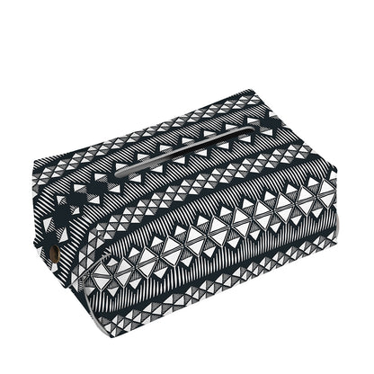 Black And White Tribal Geometric Print Rectangle Tissue Box Cover