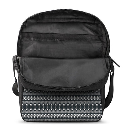 Black And White Tribal Geometric Print Rectangular Crossbody Bag