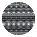 Black And White Tribal Geometric Print Round Blanket