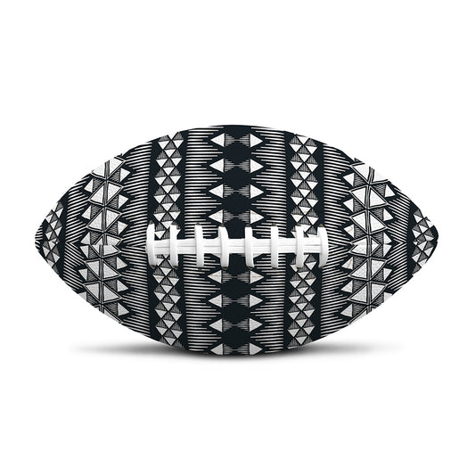 Black And White Tribal Geometric Print Rugby Ball