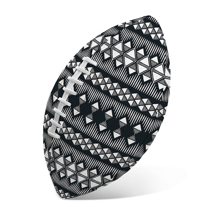 Black And White Tribal Geometric Print Rugby Ball