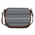 Black And White Tribal Geometric Print Saddle Bag