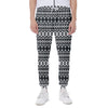 Black And White Tribal Geometric Print Scuba Joggers