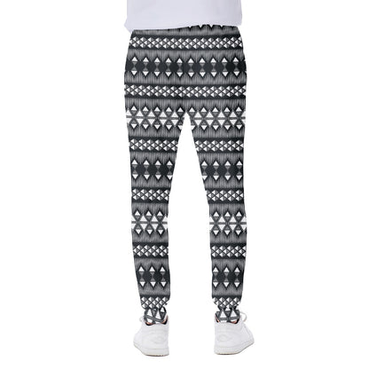 Black And White Tribal Geometric Print Scuba Joggers