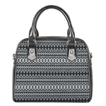 Black And White Tribal Geometric Print Shoulder Handbag