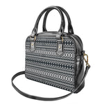 Black And White Tribal Geometric Print Shoulder Handbag