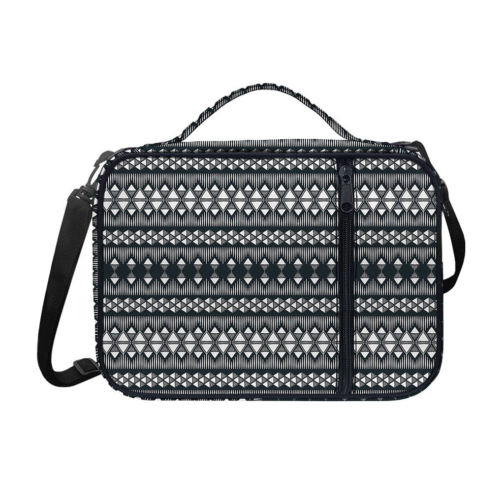 Black And White Tribal Geometric Print Shoulder Strap Bible Bag