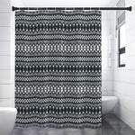 Black And White Tribal Geometric Print Shower Curtain