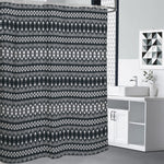 Black And White Tribal Geometric Print Shower Curtain