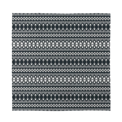 Black And White Tribal Geometric Print Silk Bandana