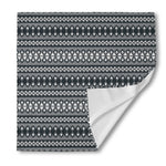 Black And White Tribal Geometric Print Silk Bandana